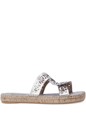 Karl Lagerfeld Souk Interlock espadrille slides - Silver