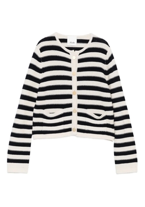 Allude striped button cardigan - Black