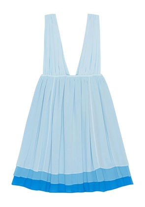 GANNI layered V-neck mini dress - Blue
