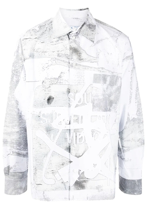 Off-White faded-print oversized cotton shirt