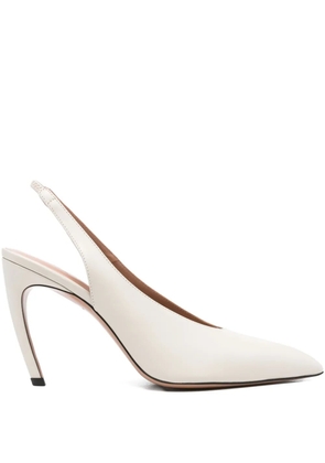 The Attico 100mm Viper slingback pumps - Neutrals