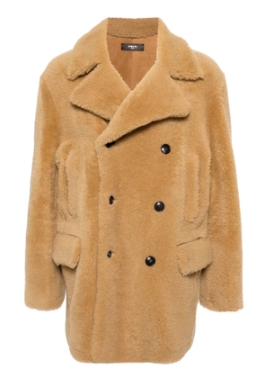 AMIRI double-breasted shearling coat - Brown