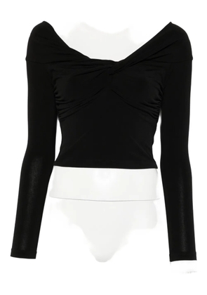 Patrizia Pepe cropped long-sleeved t-shirt - Black