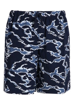Kenzo ocean camo-print cotton shorts - Blue