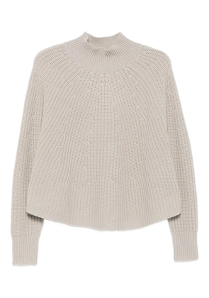 Allude high-neck ribbed-knit sweater - Grey