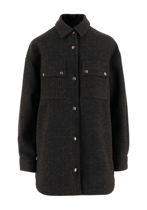 F.It button-fastening flap-pocket shirt - Brown