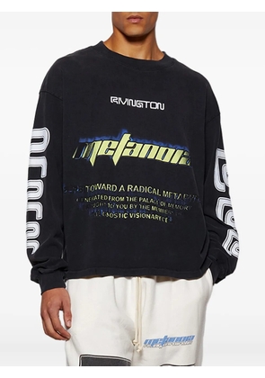 RRR123 radical paper garden long-sleeve T-shirt - Black