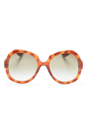 Gucci Eyewear logo-engraved oversize-frame sunglasses - Brown