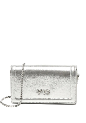 V°73 metallic-effect flap shoulder bag - Grey