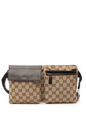 Gucci Pre-Owned 2000-2015 GG Canvas Double Pocket belt bag - Brown