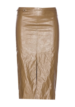 Ele belted front-split midi skirt - Neutrals