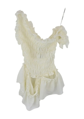 Rokh smocking ruffled top - Neutrals