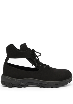 Yohji Yamamoto cut-out canvas high-top sneakers - Black