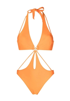 Cult Gaia cut-out detail halterneck swimsuit - Orange