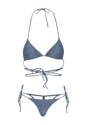 ROTATE BIRGER CHRISTENSEN denim-print bikini - Blue