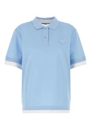 Prada piquet cotton polo shirt - Blue
