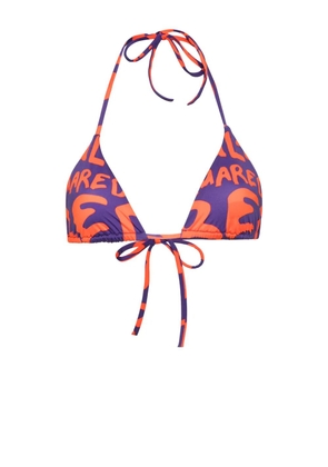 DSQUARED2 logo-print bikini top - Purple