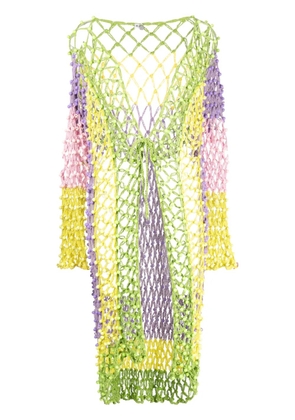 Celia B Rubino open-knit kaftan - Yellow