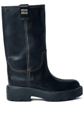 Miu Miu 55mm logo boots - Black