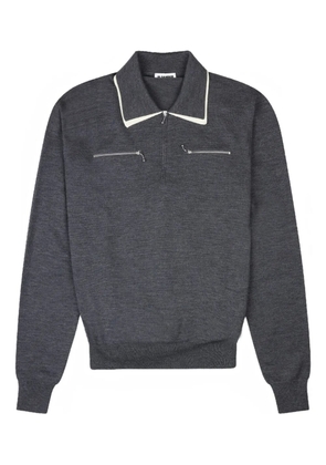 Jil Sander zip collar polo shirt - Grey