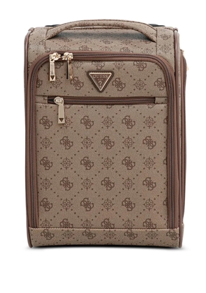 GUESS USA Silia 4G monogram zip luggage - Brown