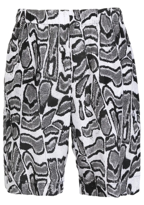 Edward Crutchley abstract-pattern silk shorts - White