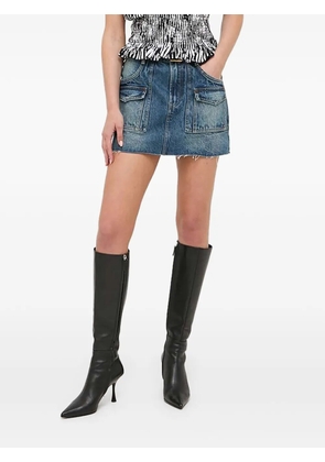 Miss Sixty frayed-hem mini denim skirt - Blue