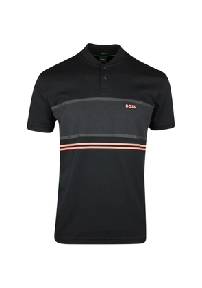 BOSS striped-detail polo shirt - Black