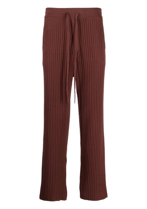 Nanushka ribbed straight-leg trousers - Brown