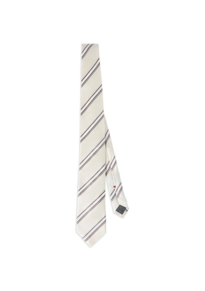 Brunello Cucinelli regimental stripe silk and cotton tie - Neutrals