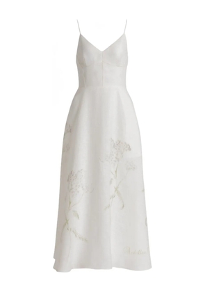 Alberta Ferretti floral v-neck dress - Neutrals