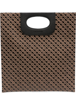 Gherardini Piattina monogram-attern tote bag - Brown