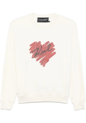 Karl Lagerfeld crystal-logo sweatshirt - White
