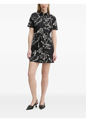 Desigual script-print shirt mini dress - Black