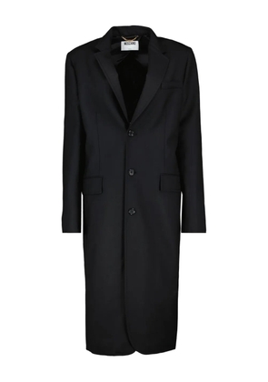 Moschino button-fastening satin-back coat - Black