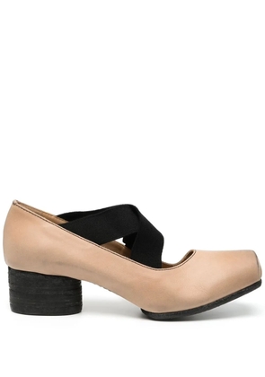 Uma Wang Ballerina square toe elasticated pumps - Brown