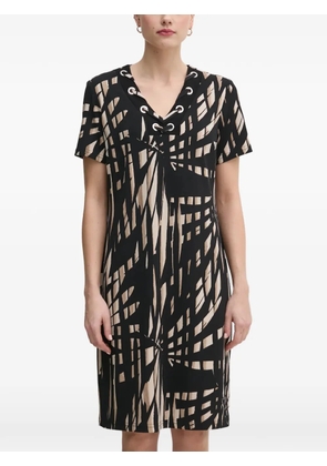 Joseph Ribkoff eyelet patterned V-neck dress - Black