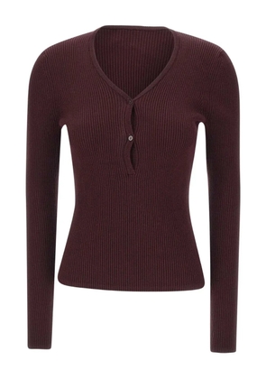 HERSKIND Oscar ribbed V-neck sweater - Red