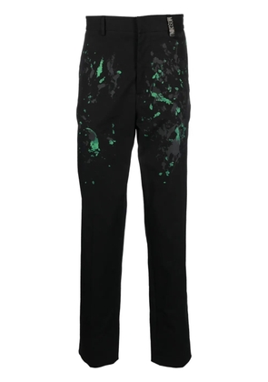 Moschino paint splatter twill tailored trousers - Black