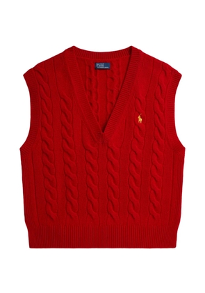 Polo Ralph Lauren cable-knit v-neck sweater - Red