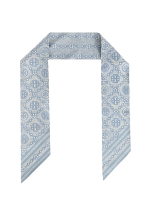 Tory Burch pattern silk scarf - Blue