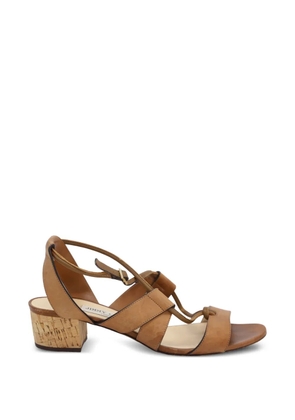 Jimmy Choo Pre-Owned Margo crisscross-strap leather sandals - Brown