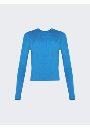 Marine Serre fine-ribbed sweater - Blue