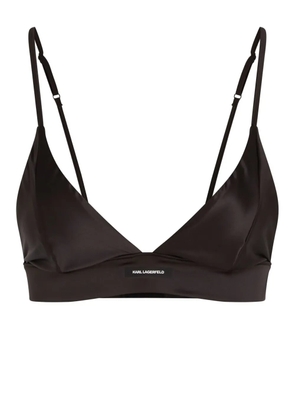 Karl Lagerfeld logo triangle bra - Black