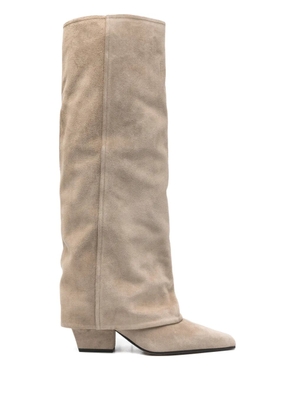 Paris Texas pointed-toe suede boots - Neutrals