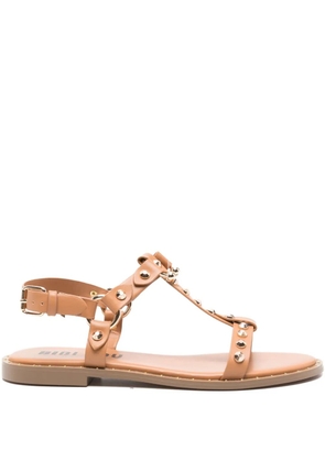 Bibi Lou Dunia studded t-bar sandals - Brown