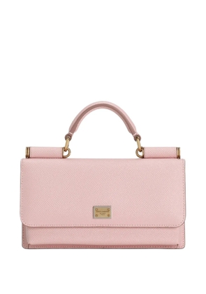 Dolce & Gabbana logo-plaque mini bag - Pink