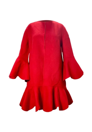 Valentino Garavani Pre-Owned ruffled hem bell sleeve coat - Red