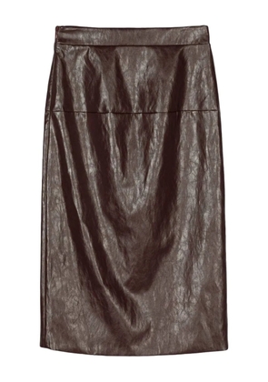Federica Tosi leather split midi skirt - Brown