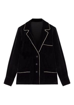 Ermanno Scervino contrast-piping velvet shirt - Black